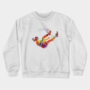 Soccer Girl Bicycle Kick Sports Watercolor Gift Crewneck Sweatshirt